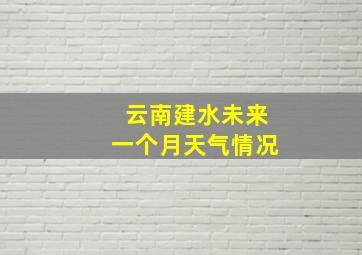 云南建水未来一个月天气情况