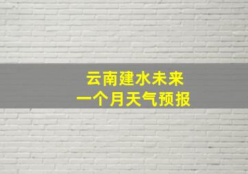 云南建水未来一个月天气预报