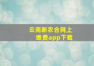 云南新农合网上缴费app下载