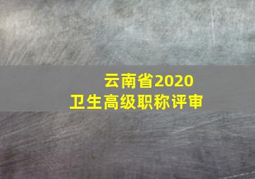 云南省2020卫生高级职称评审