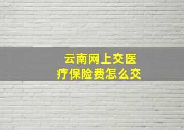 云南网上交医疗保险费怎么交