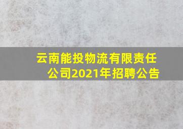 云南能投物流有限责任公司2021年招聘公告