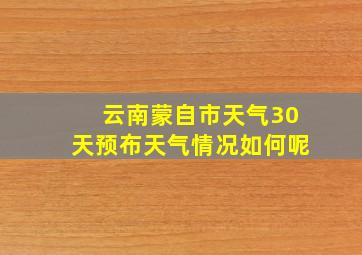 云南蒙自市天气30天预布天气情况如何呢