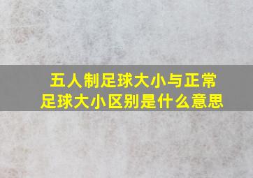 五人制足球大小与正常足球大小区别是什么意思