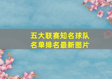 五大联赛知名球队名单排名最新图片