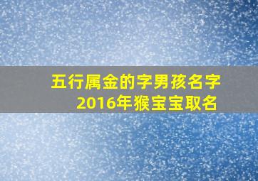 五行属金的字男孩名字2016年猴宝宝取名