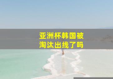 亚洲杯韩国被淘汰出线了吗