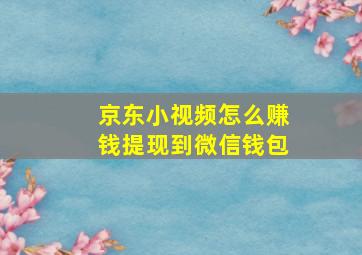 京东小视频怎么赚钱提现到微信钱包