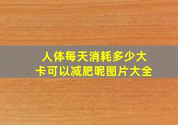 人体每天消耗多少大卡可以减肥呢图片大全