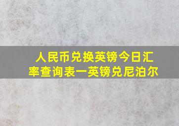 人民币兑换英镑今日汇率查询表一英镑兑尼泊尔