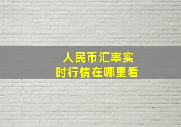 人民币汇率实时行情在哪里看