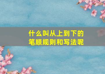 什么叫从上到下的笔顺规则和写法呢