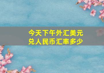 今天下午外汇美元兑人民币汇率多少