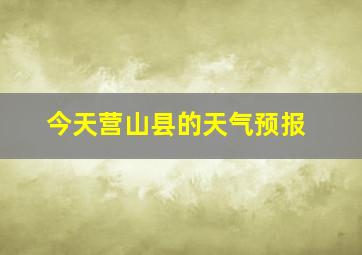 今天营山县的天气预报