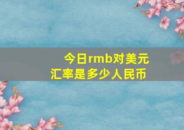 今日rmb对美元汇率是多少人民币