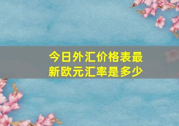 今日外汇价格表最新欧元汇率是多少