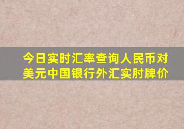 今日实时汇率查询人民币对美元中国银行外汇实肘牌价