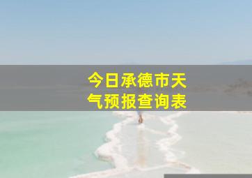 今日承德市天气预报查询表