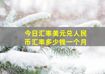 今日汇率美元兑人民币汇率多少钱一个月