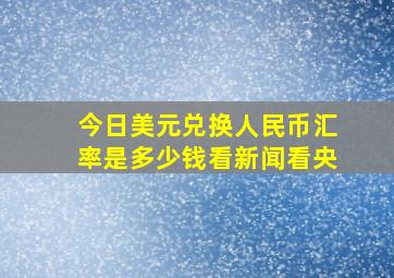 今日美元兑换人民币汇率是多少钱看新闻看央