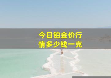 今日铂金价行情多少钱一克