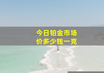 今日铂金市场价多少钱一克