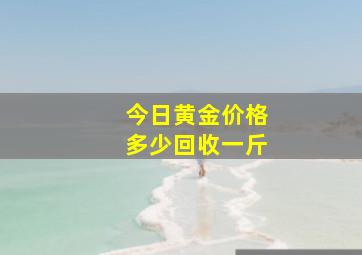 今日黄金价格多少回收一斤