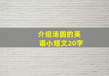 介绍汤圆的英语小短文20字