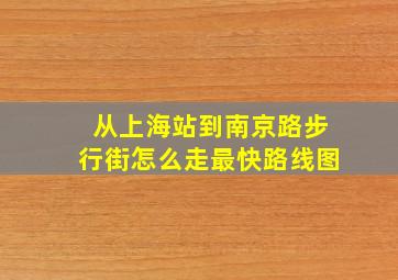 从上海站到南京路步行街怎么走最快路线图