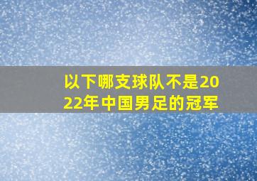 以下哪支球队不是2022年中国男足的冠军