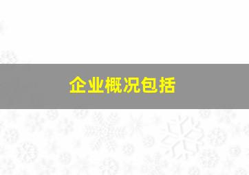 企业概况包括