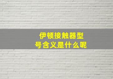 伊顿接触器型号含义是什么呢