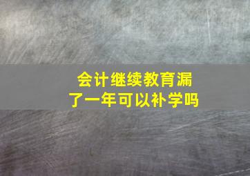 会计继续教育漏了一年可以补学吗