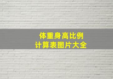 体重身高比例计算表图片大全