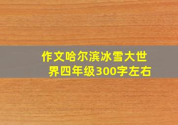 作文哈尔滨冰雪大世界四年级300字左右