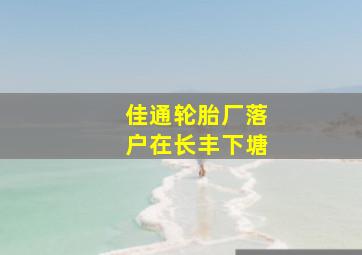 佳通轮胎厂落户在长丰下塘