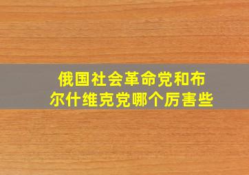 俄国社会革命党和布尔什维克党哪个厉害些