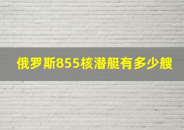 俄罗斯855核潜艇有多少艘