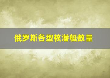 俄罗斯各型核潜艇数量