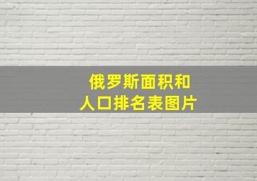 俄罗斯面积和人口排名表图片