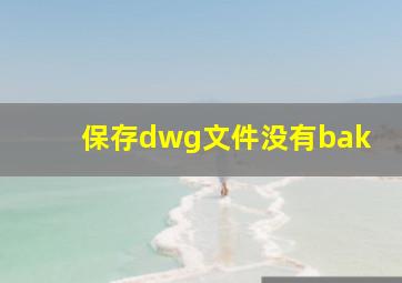 保存dwg文件没有bak