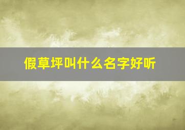 假草坪叫什么名字好听