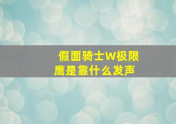 假面骑士W极限鹰是靠什么发声