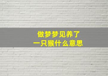 做梦梦见养了一只猴什么意思