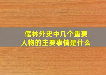 儒林外史中几个重要人物的主要事情是什么