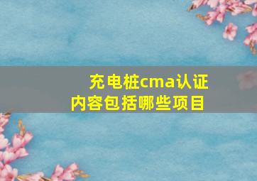 充电桩cma认证内容包括哪些项目