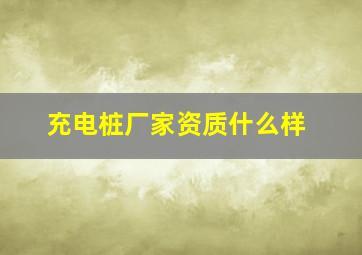 充电桩厂家资质什么样