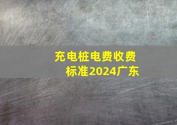 充电桩电费收费标准2024广东