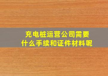 充电桩运营公司需要什么手续和证件材料呢