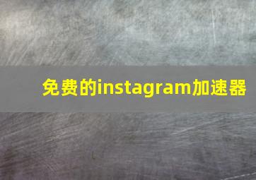 免费的instagram加速器